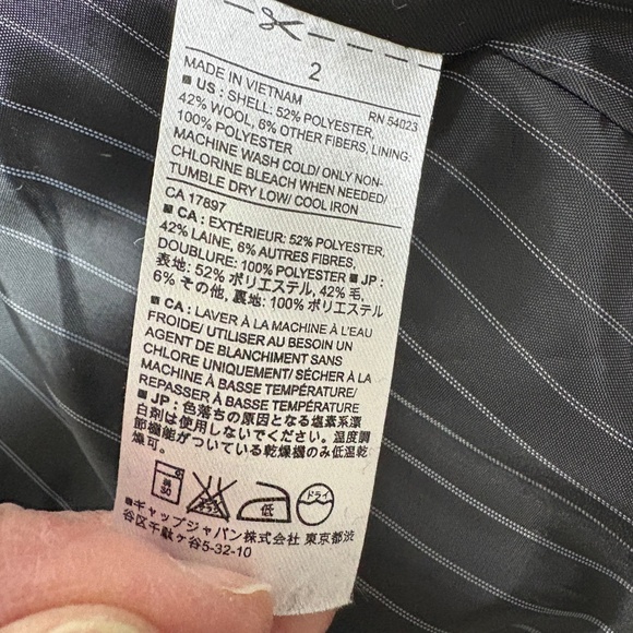 jacket blazer BANANA REPUBLIC XS/S cropped plaid wool blend classic boho indie - Picture 13 of 15